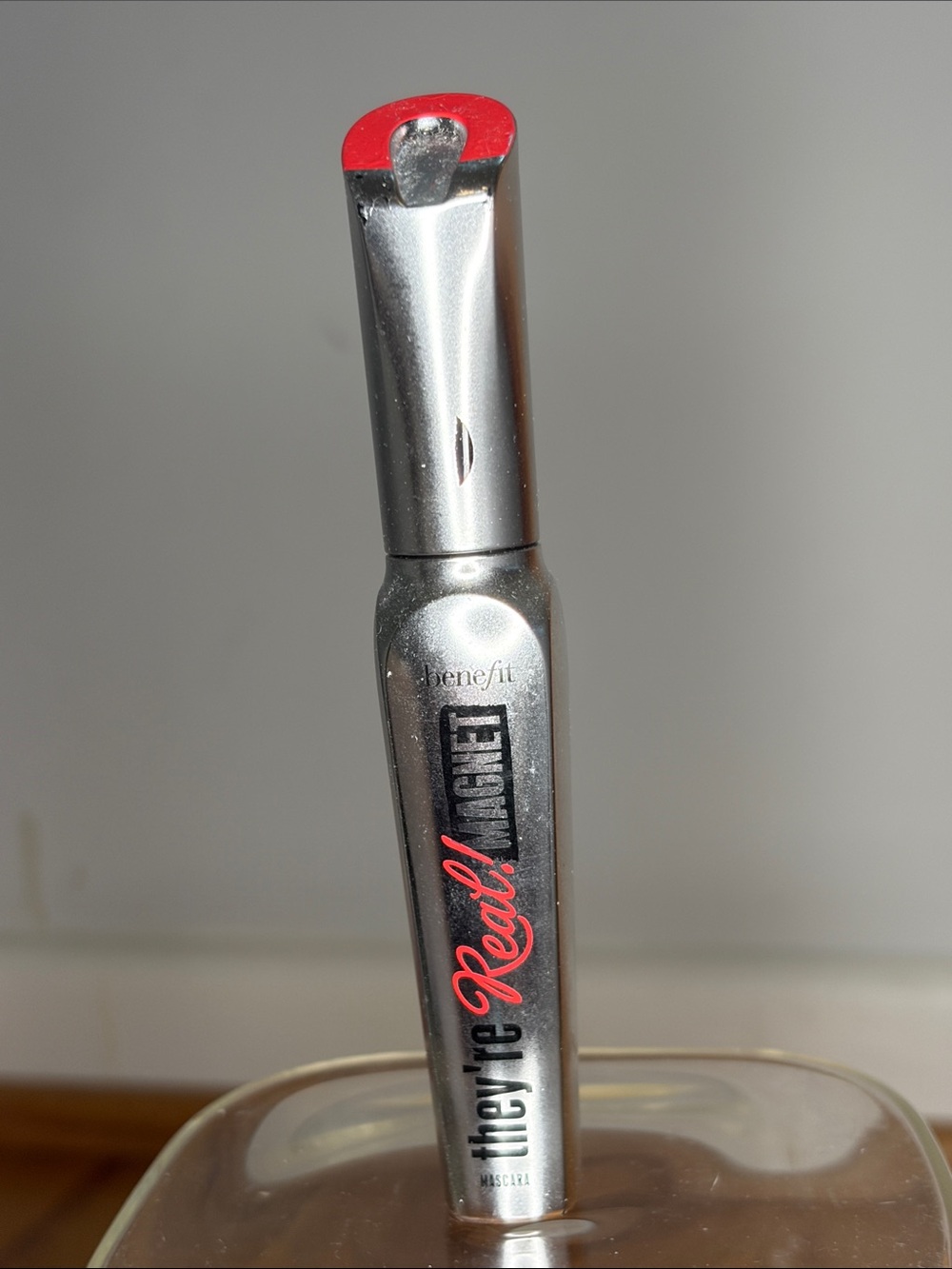 Benefit Silver Mascara Tube with Red Cap Accent